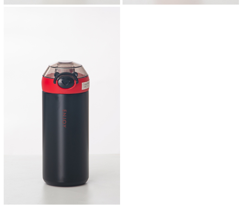 350ML小蒙包吸管弹跳萌熊保温杯304不锈钢简约水杯