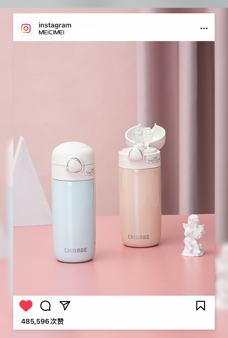 400ml欧雅纯色系列保温杯304不锈钢创意旋转弹盖水杯