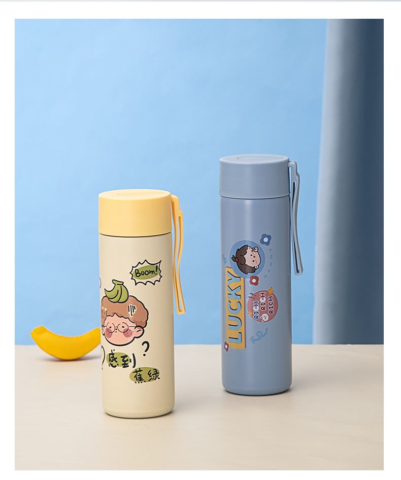 350ML福气满满吊带直身保温杯304不锈钢清新可爱水杯