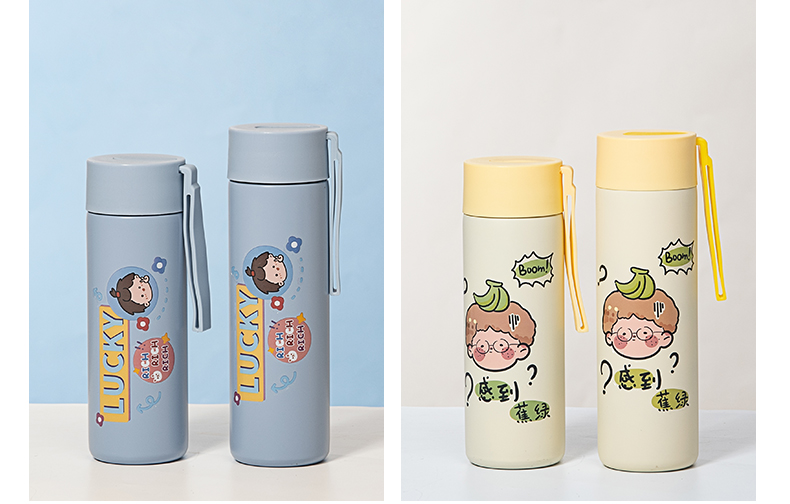 350ML福气满满吊带直身保温杯304不锈钢清新可爱水杯