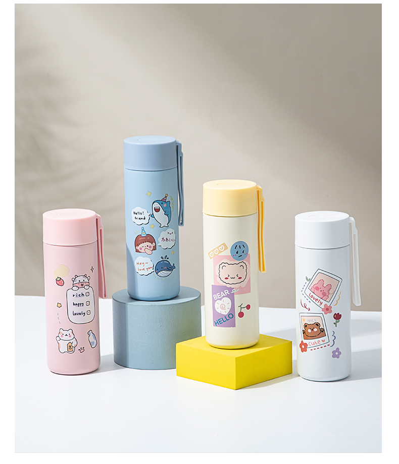 450ML海豚系列吊带直身保温杯304不锈钢小清新水杯