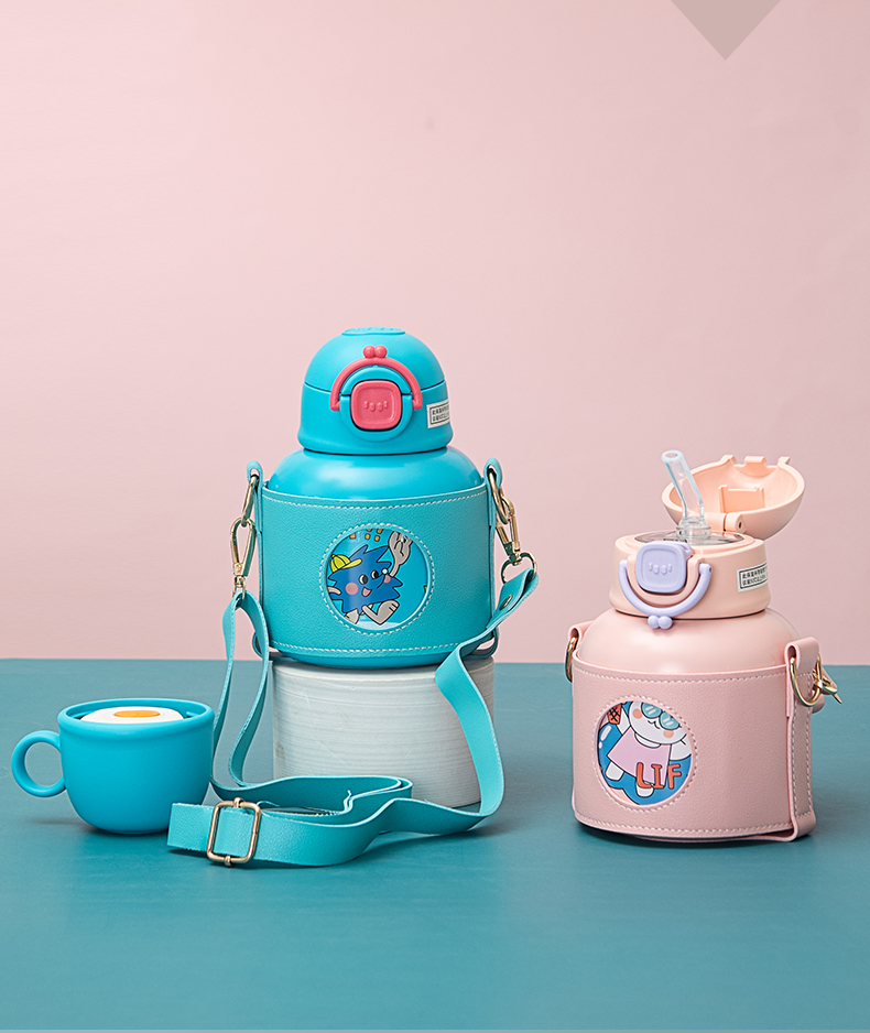 520ML快乐音乐会卡通吸管保温杯304不锈钢可爱大肚杯