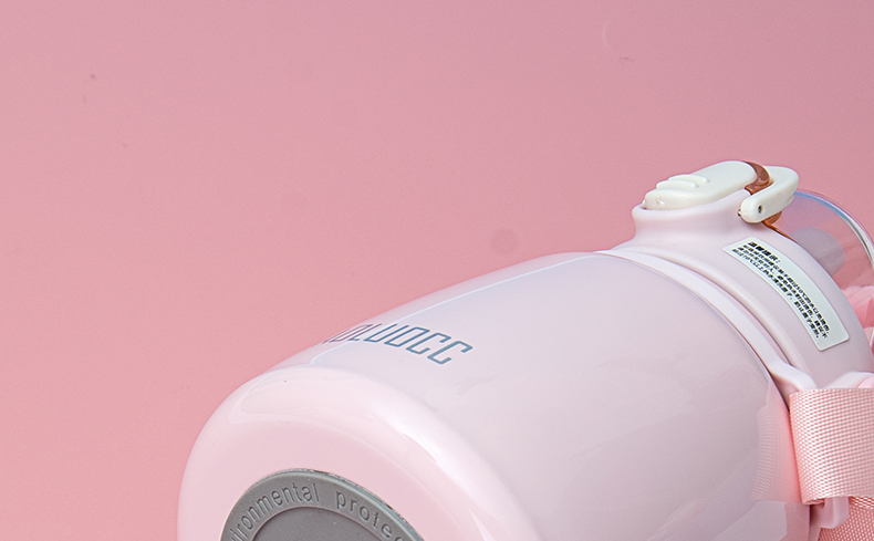 650ML背带提手胖胖保温杯网红ins风高颜值吸管水杯