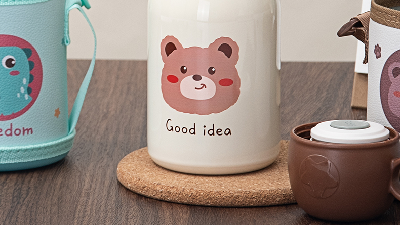 500ML小萌兔萌萌保温杯316不锈钢一杯两盖儿童水杯