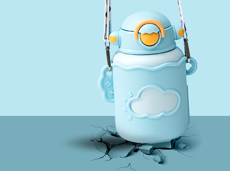 550ML星云儿童保温杯04不锈钢卡通可爱吸管水杯