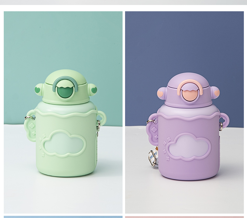 550ML星云儿童保温杯04不锈钢卡通可爱吸管水杯