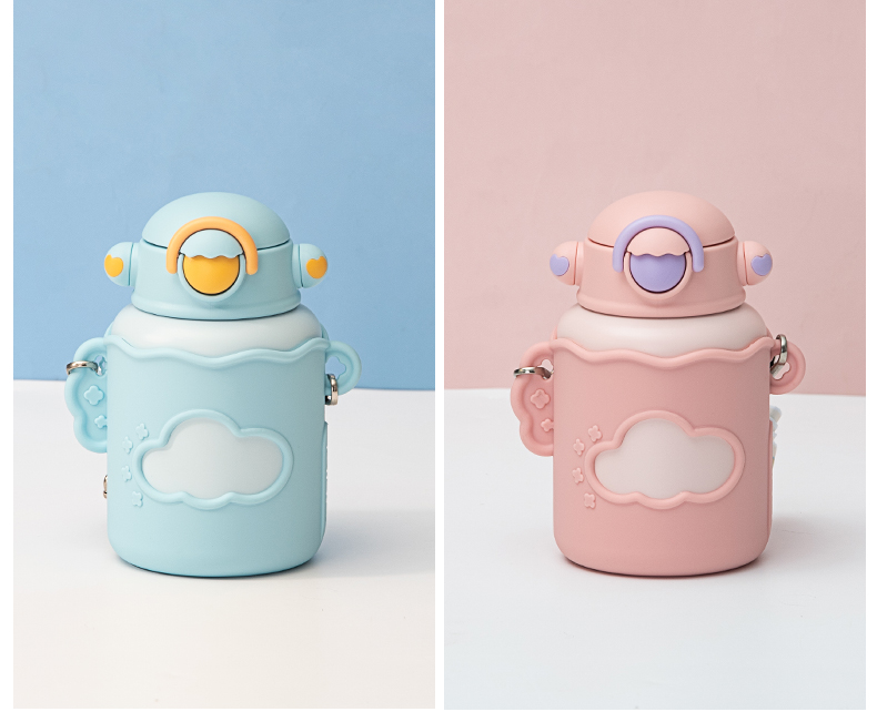 550ML星云儿童保温杯04不锈钢卡通可爱吸管水杯