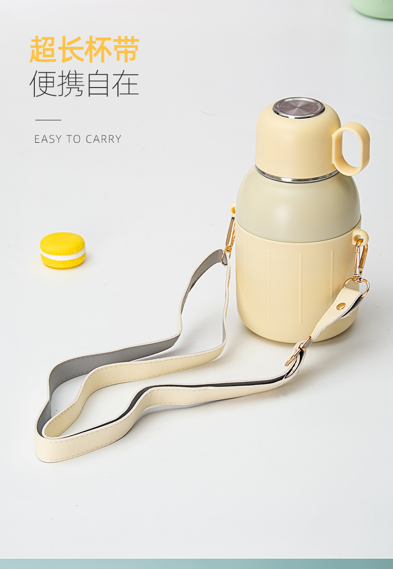 550ML悠言保温杯304不锈钢学生简约可爱少女心杯子