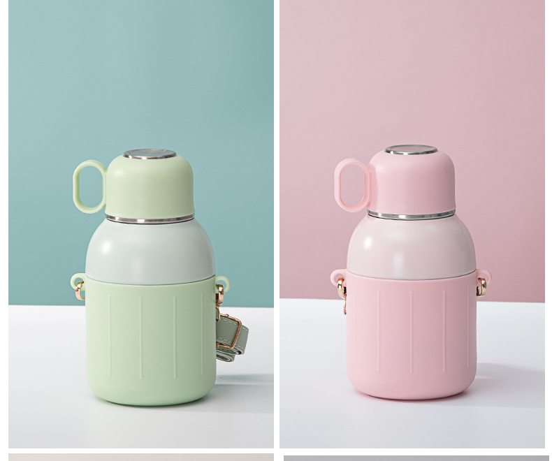 550ML悠言保温杯304不锈钢学生简约可爱少女心杯子