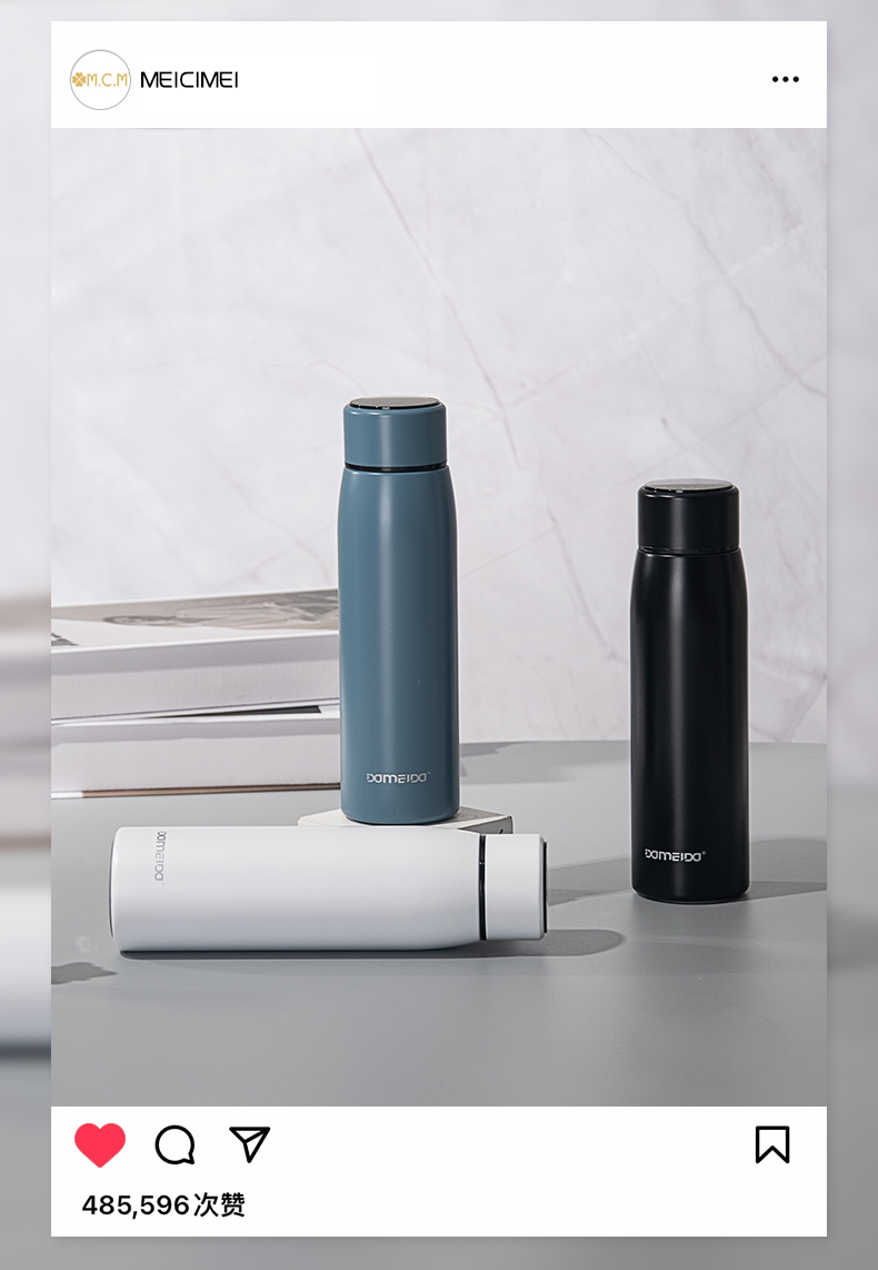 380ML悦享温显保温杯304不锈钢男女士商务办公水杯