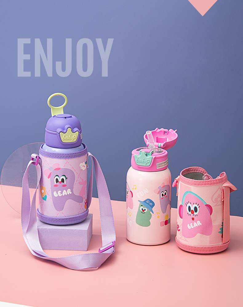 500ML卡通加冕系列儿童保温杯304不锈钢一杯两盖水杯