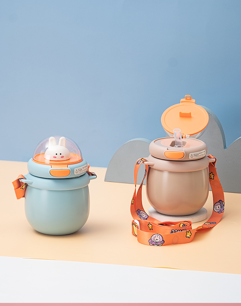 400ML卡通飞碟旅行兔保温杯304不锈钢高颜值可爱水杯