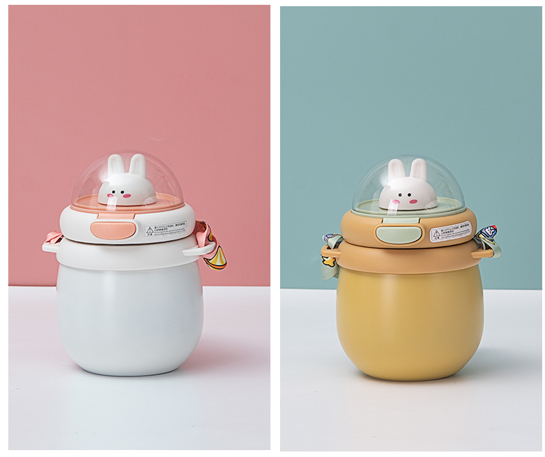 400ML卡通飞碟旅行兔保温杯304不锈钢高颜值可爱水杯