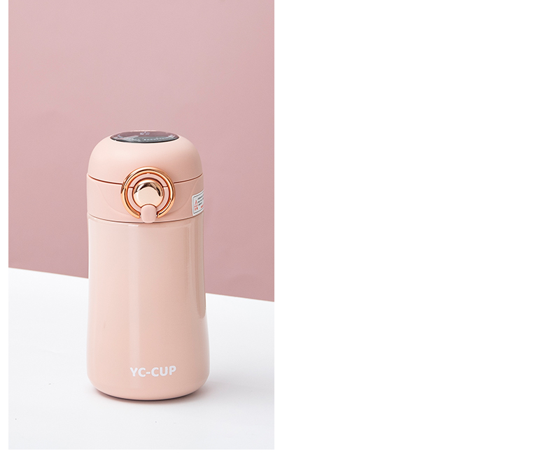 400ML简约英伦显温米豆豆直饮弹跳杯304不锈钢保温杯