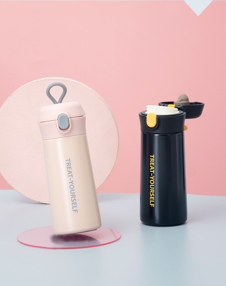 380ML悦酷实色直饮英文系列保温杯304不锈钢便携水杯