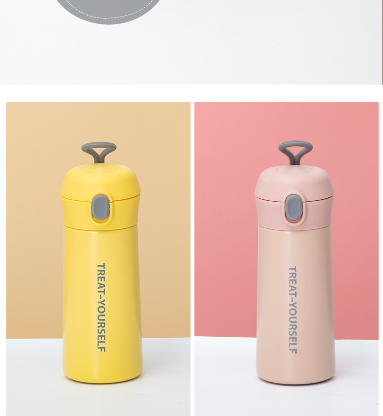 380ML悦酷实色直饮英文系列保温杯304不锈钢便携水杯