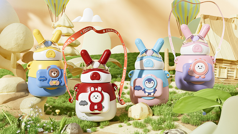 550ML咔咔兔童趣儿童保温杯304不锈钢卡通可爱水杯