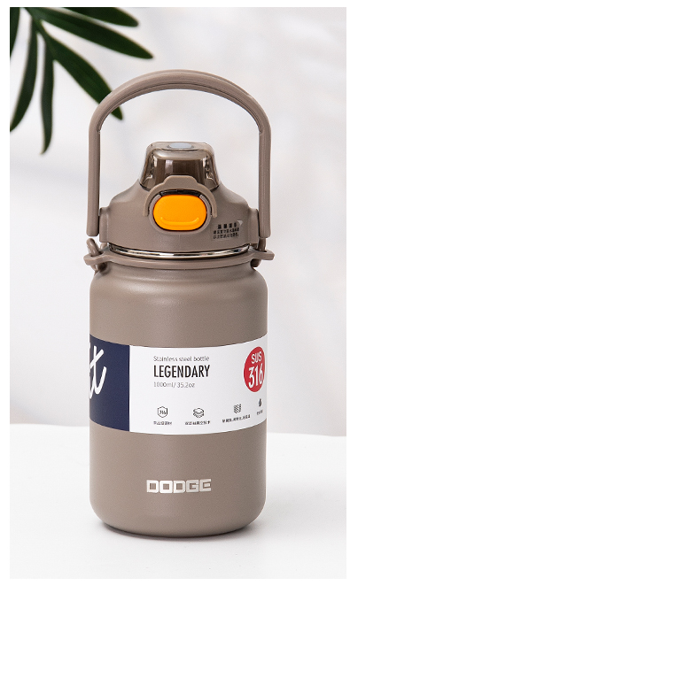 1000ML道奇徒步双饮保温壶316不锈钢大容量保温杯