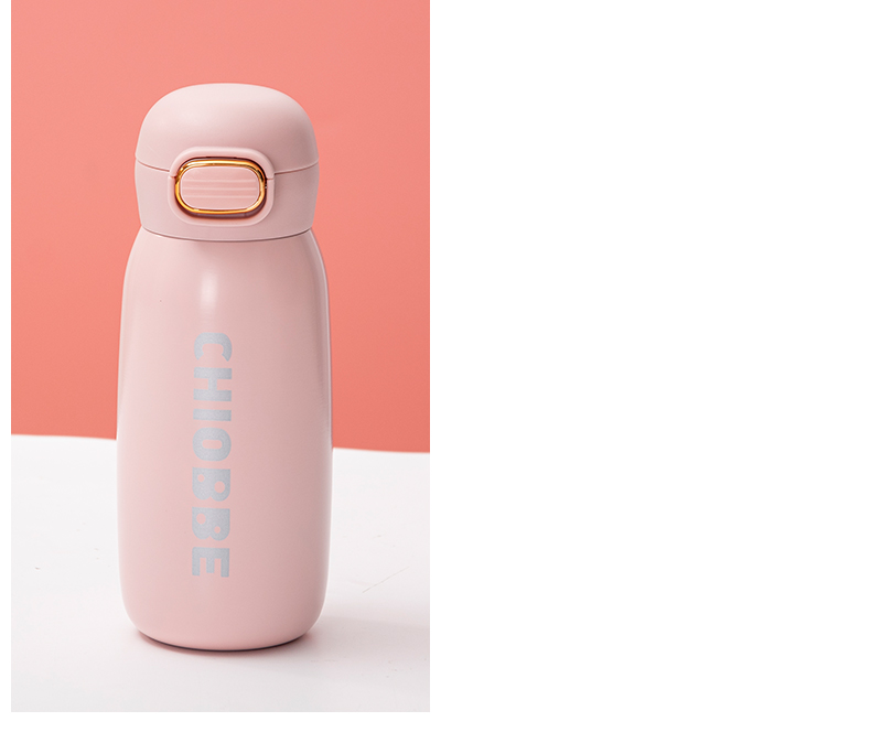 400ML极光直饮纯色保温杯304不锈钢便携弹跳盖水杯