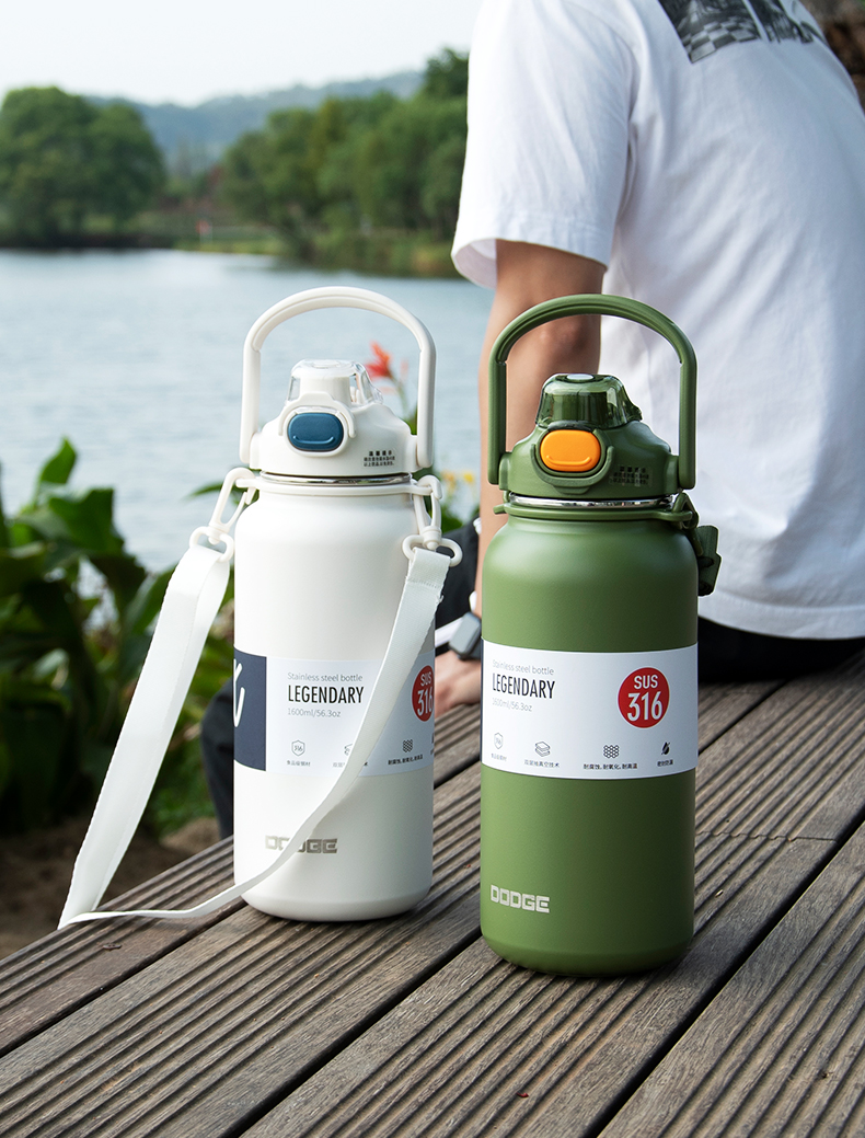 1600ML道奇徒步双饮保温壶316不锈钢大容量保温杯