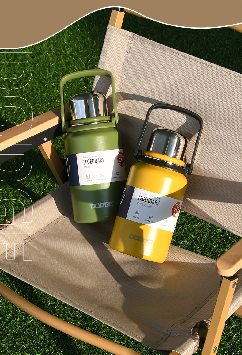 900ML道奇彪悍金刚保温杯316不锈钢大容量运动水杯