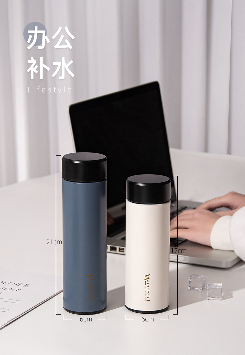 460ML简约文字斜面盖保温杯