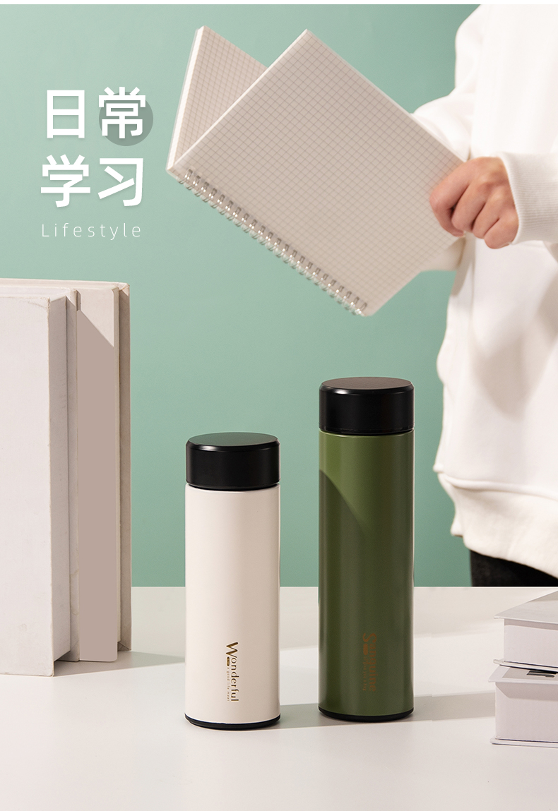 460ML简约文字斜面盖保温杯
