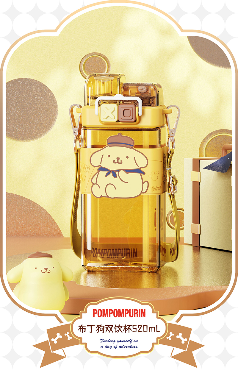 520mL朋克三丽鸥双饮吸管杯