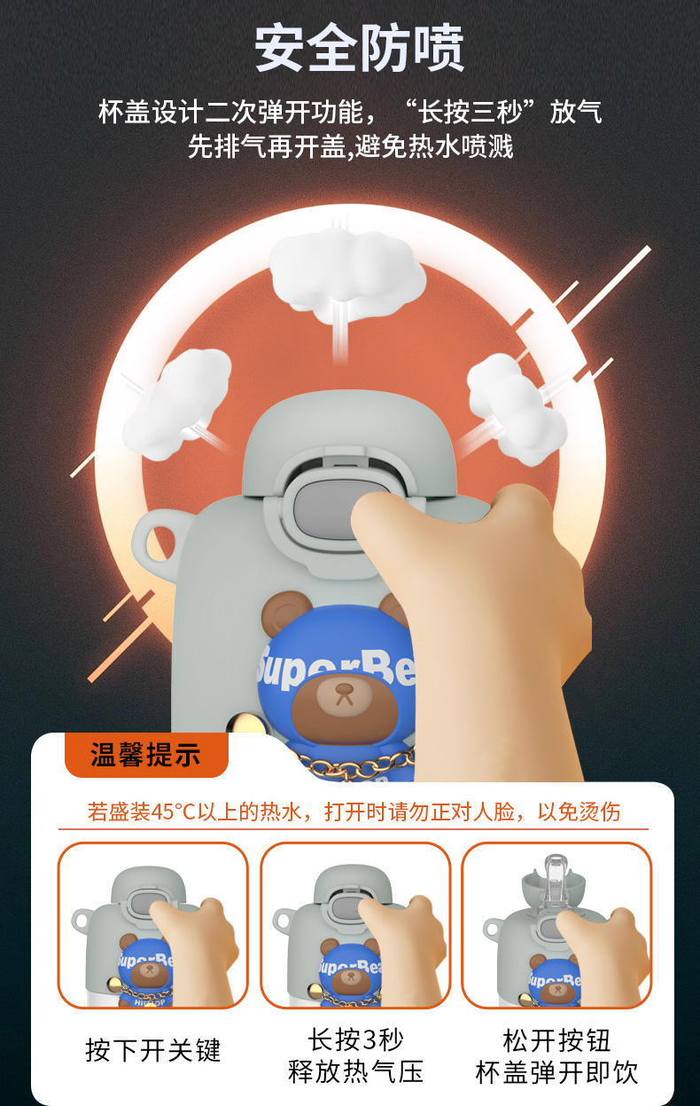 430ML潮熊保温杯