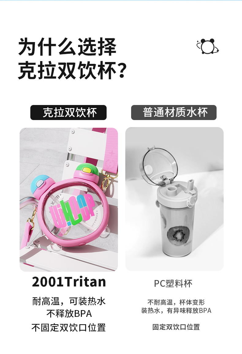 750ML克拉双饮塑料杯