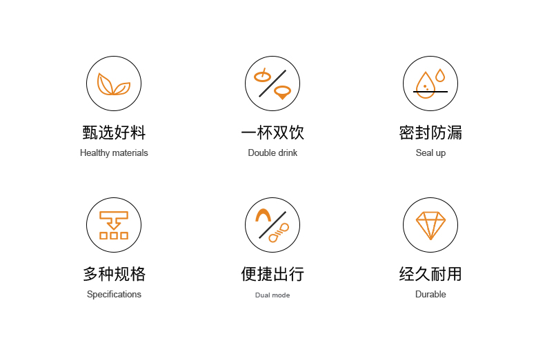 1000ML尚泰大容量双饮塑料杯