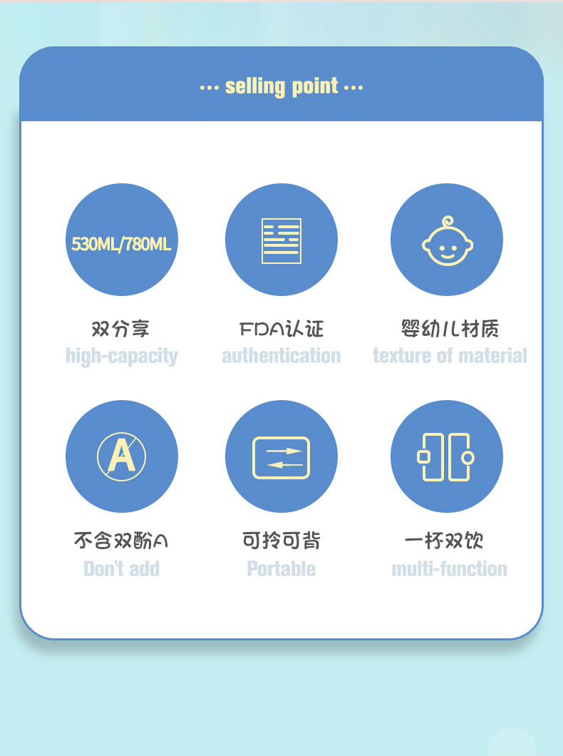 780ML萌仔双饮塑料杯