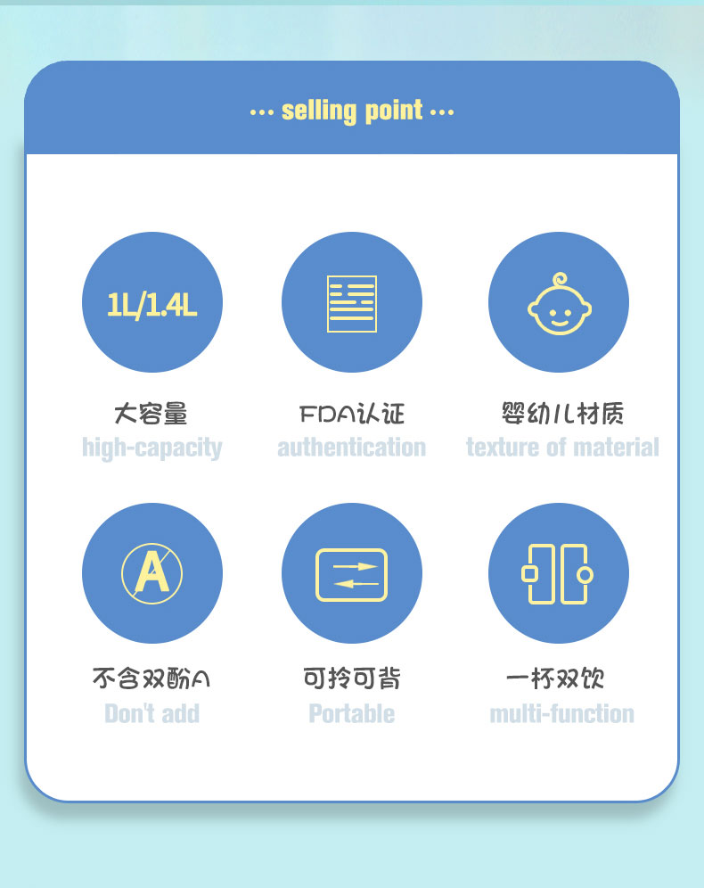 1400ML尚泰双饮磨砂塑料杯