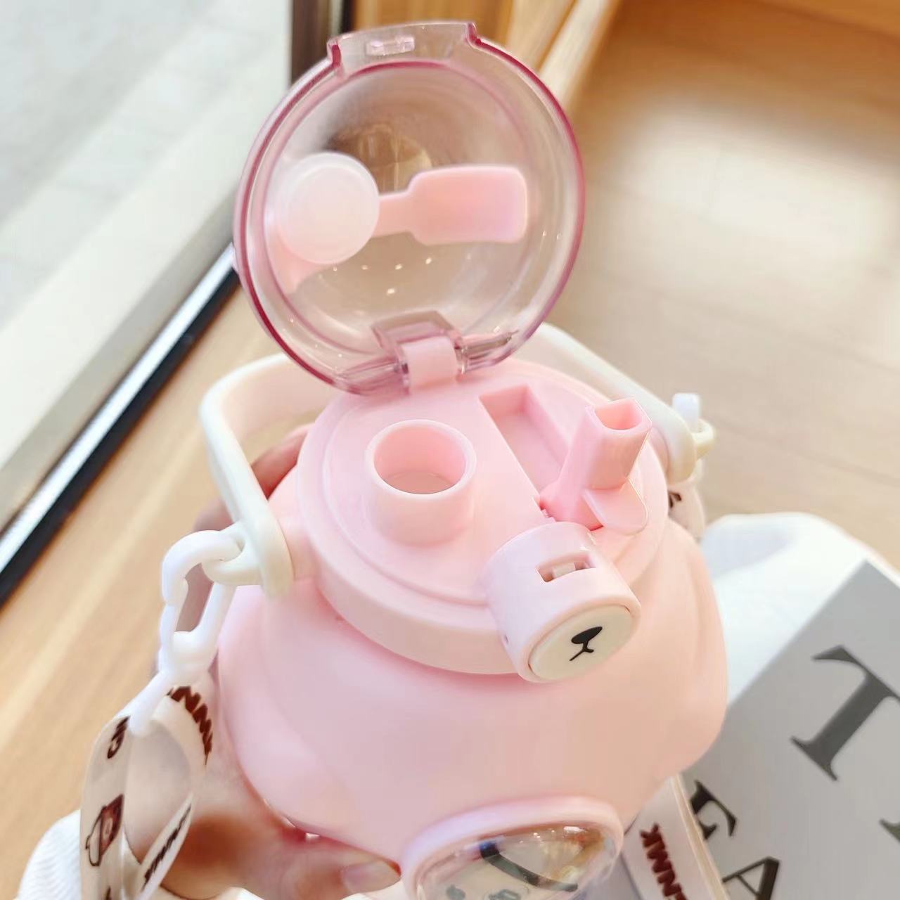 1100ML抱抱熊奶茶小肚塑料杯