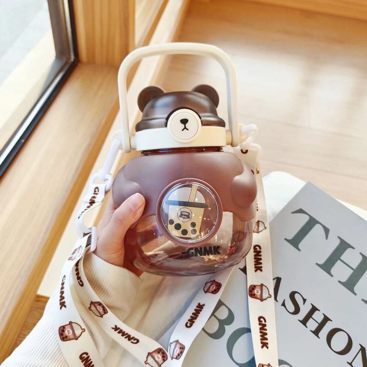 1100ML抱抱熊奶茶小肚塑料杯