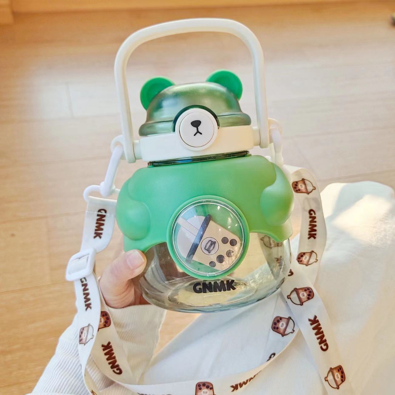 1100ML抱抱熊奶茶小肚塑料杯