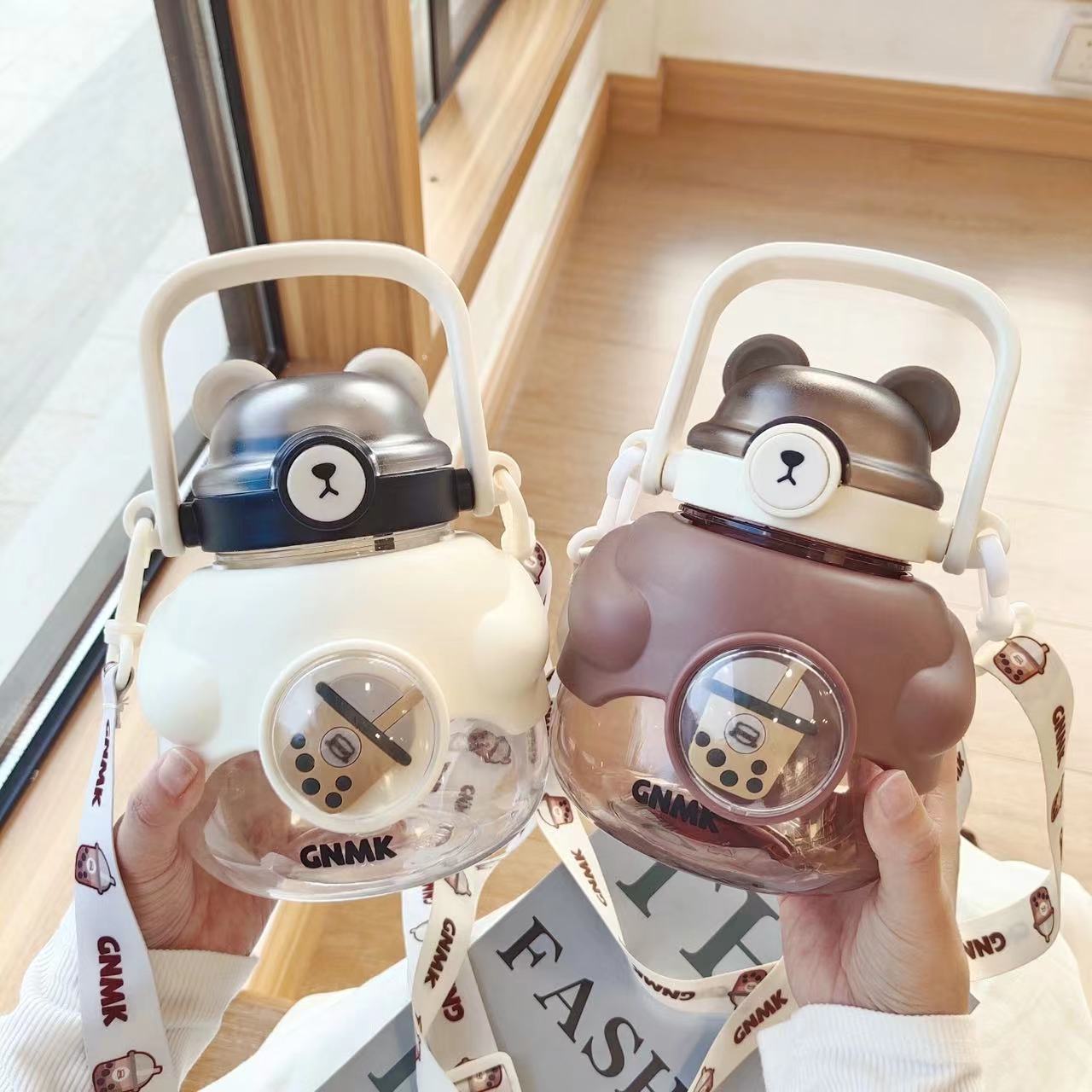 1100ML抱抱熊奶茶小肚塑料杯