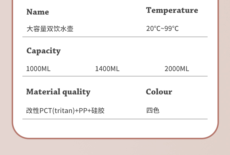 2000ML尚泰大容量双饮塑料杯