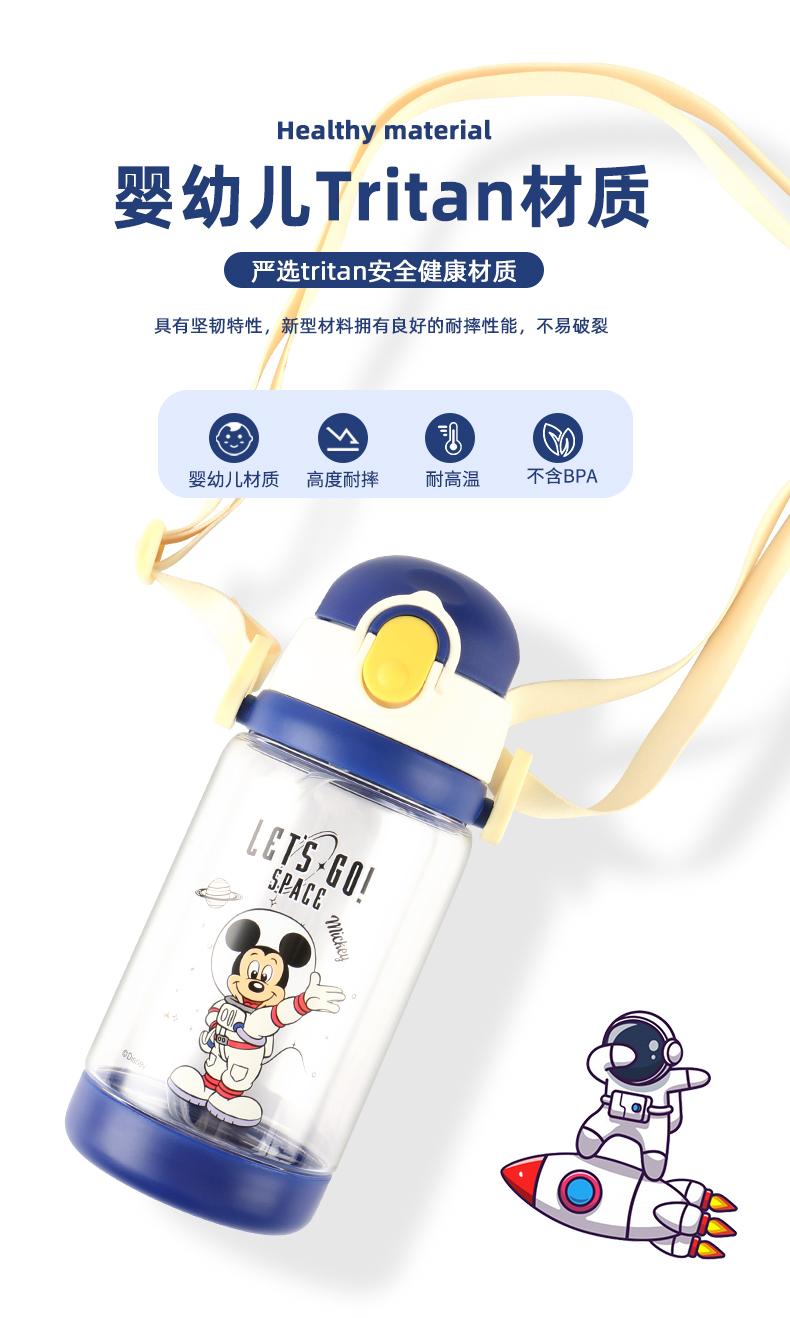 520ML蓝色美国队长系列儿童吸管塑料杯