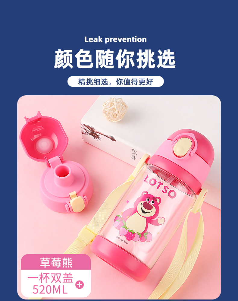 520ML蓝色美国队长系列儿童吸管塑料杯