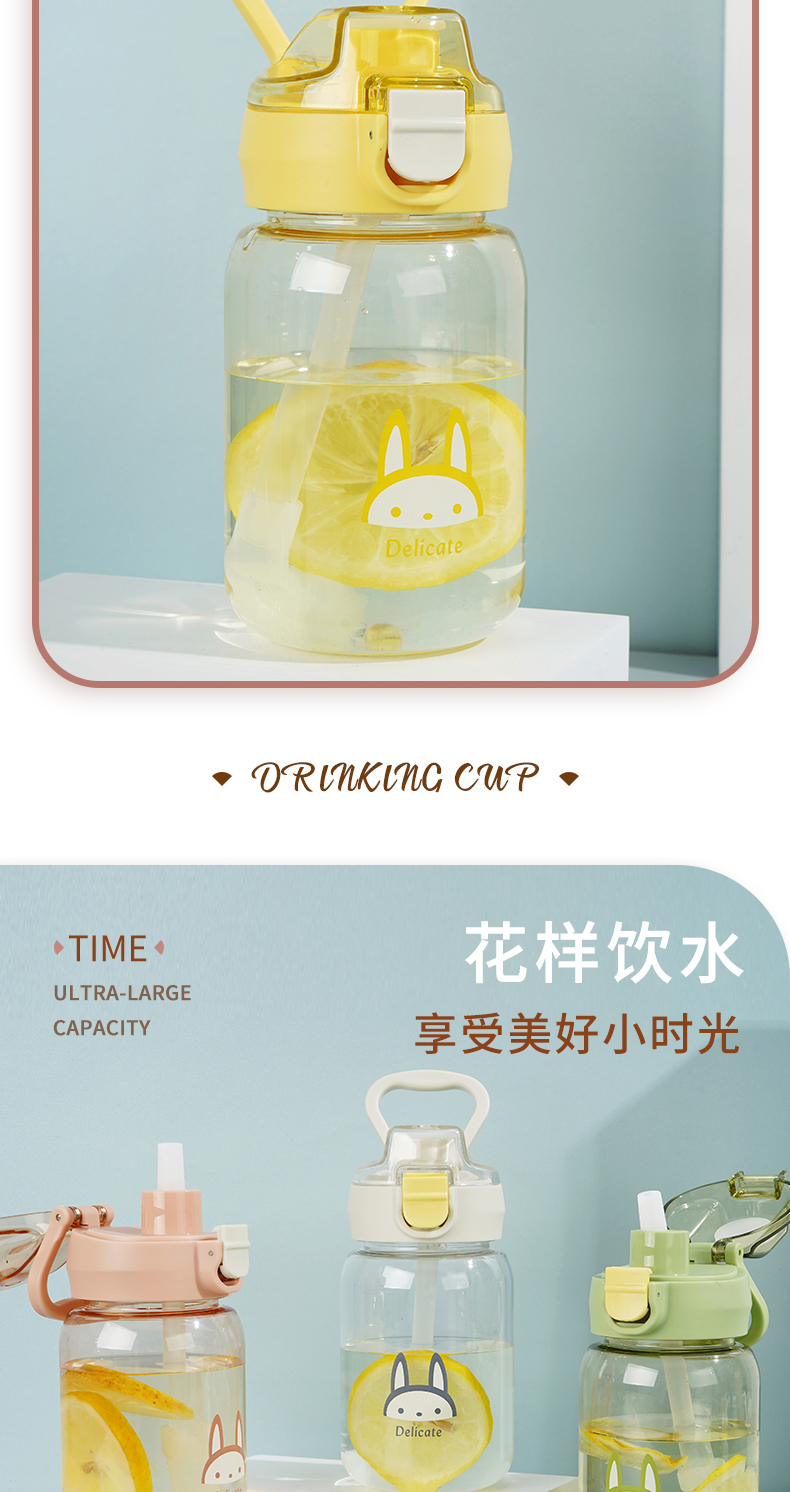 450ML吸管弹盖塑料杯