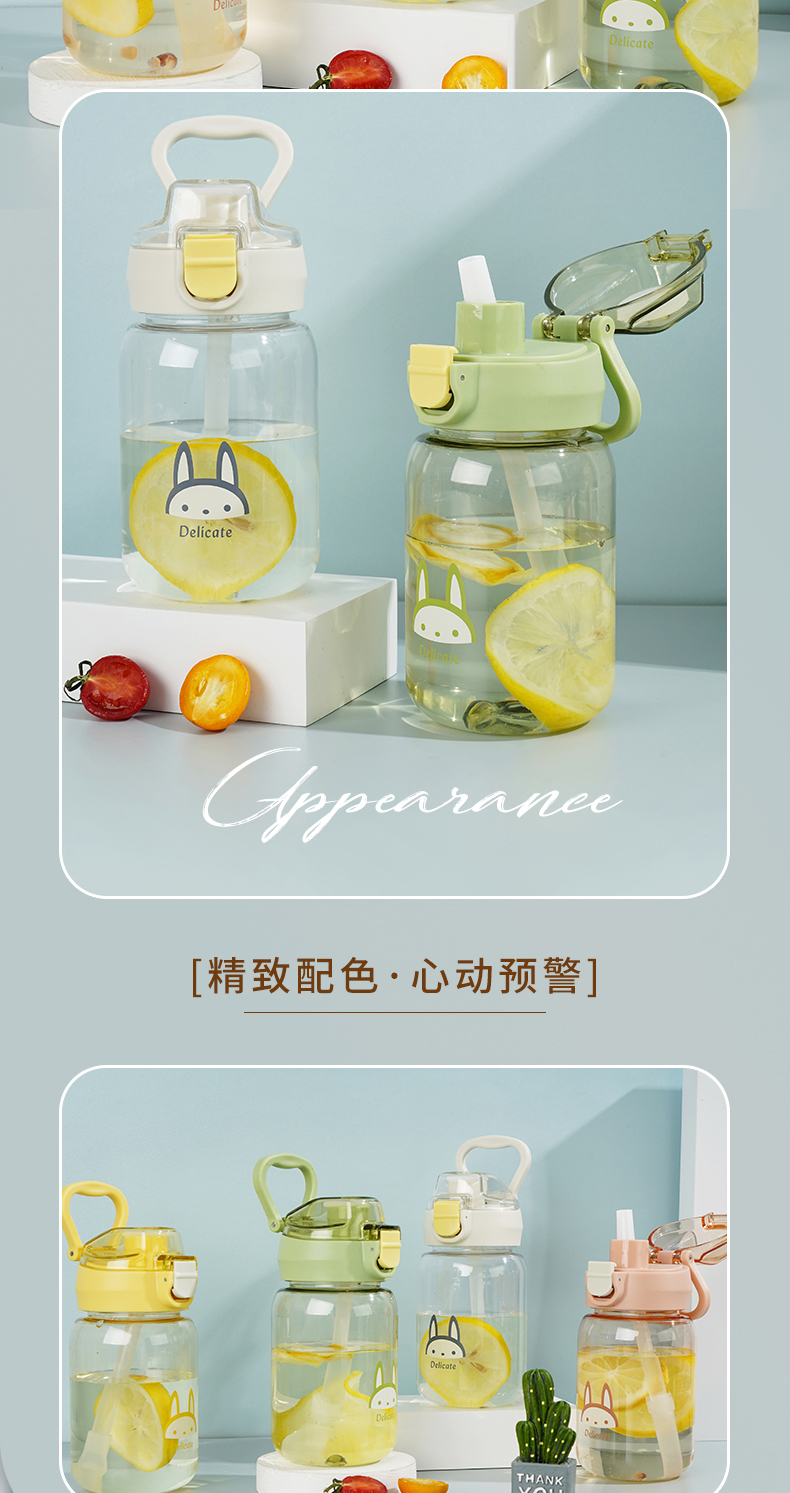 450ML吸管弹盖塑料杯