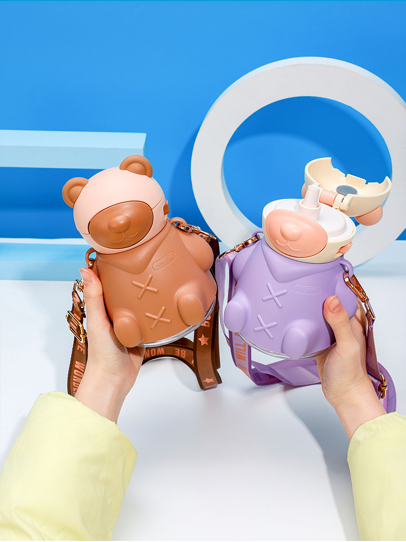 1100ML岚迪小熊塑料杯拼接款