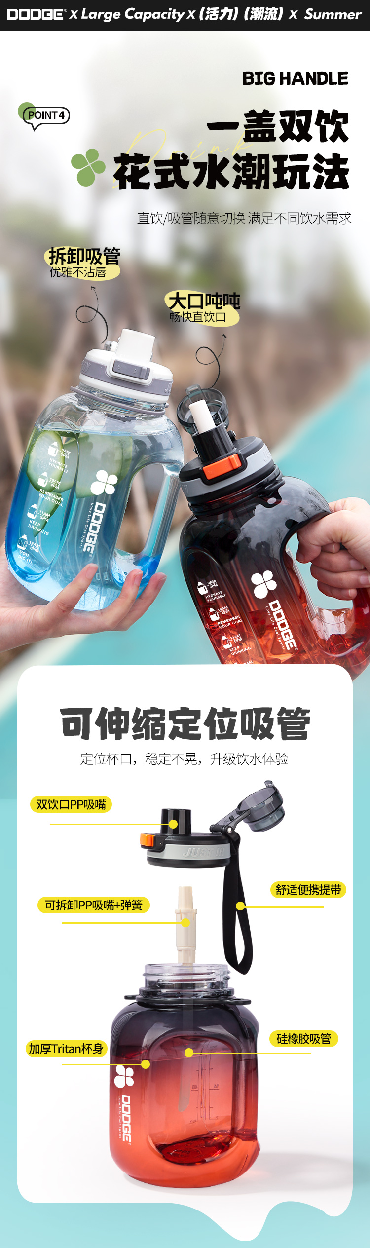 1200ML道奇绚丽胖墩塑料杯