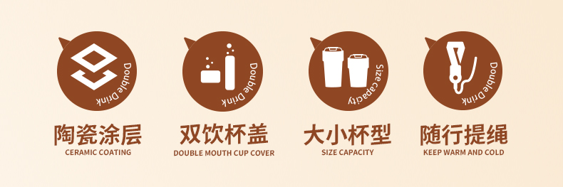 400ML双饮保温咖啡杯