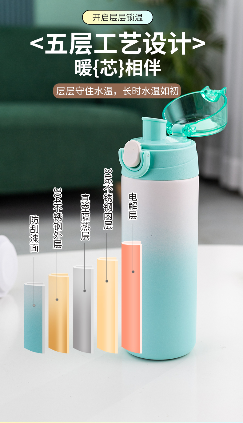 500ML道奇炫彩保温杯