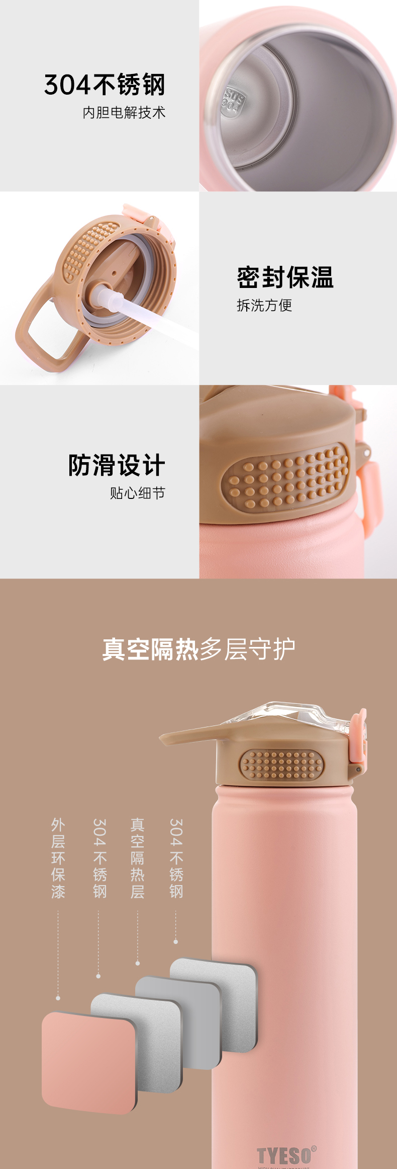 530ML真空吸管保温杯