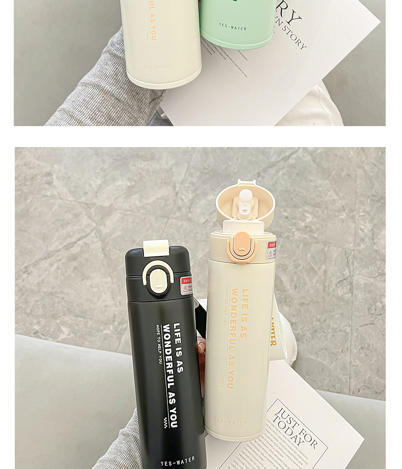 360ML英文弹跳双饮保温杯