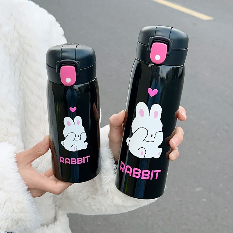 350ML萌熊实色直饮熊猫保温杯