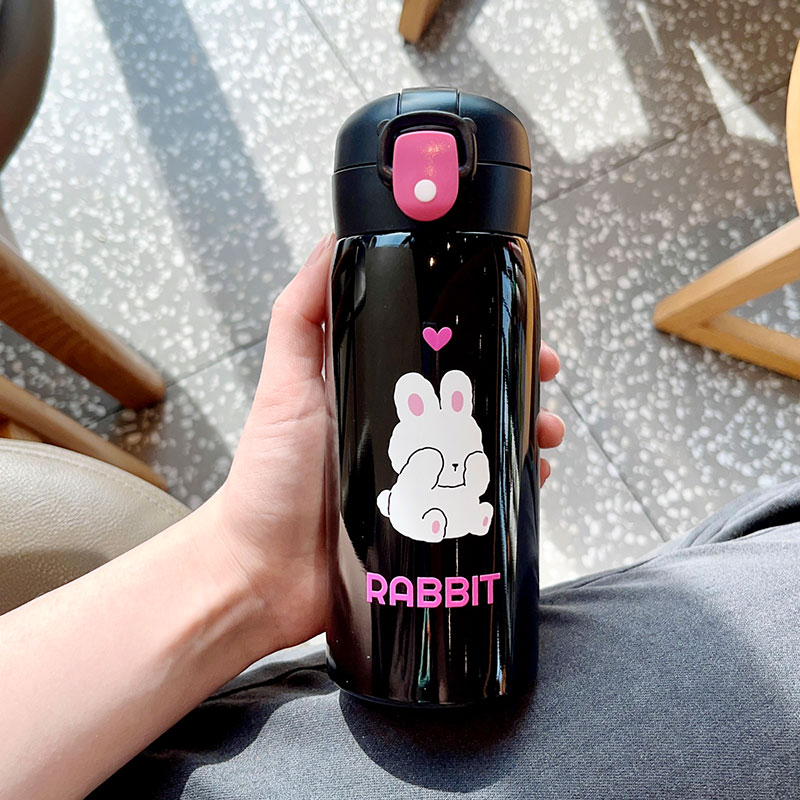 350ML萌熊实色直饮熊猫保温杯